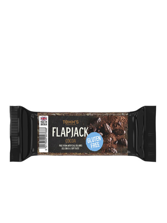 Tomm's gluten free and vegan cocoa flapjack in a packaging of 100g