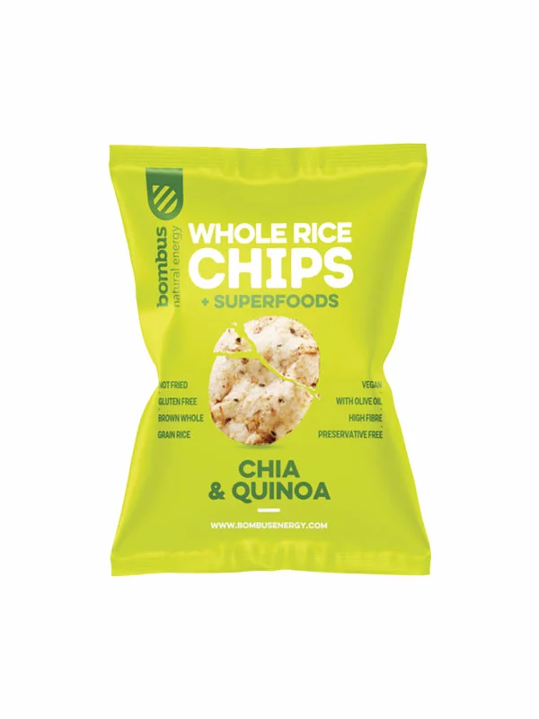 Whole Rice Chips Chia & Quinoa - Gluten Free 60g Bombus
