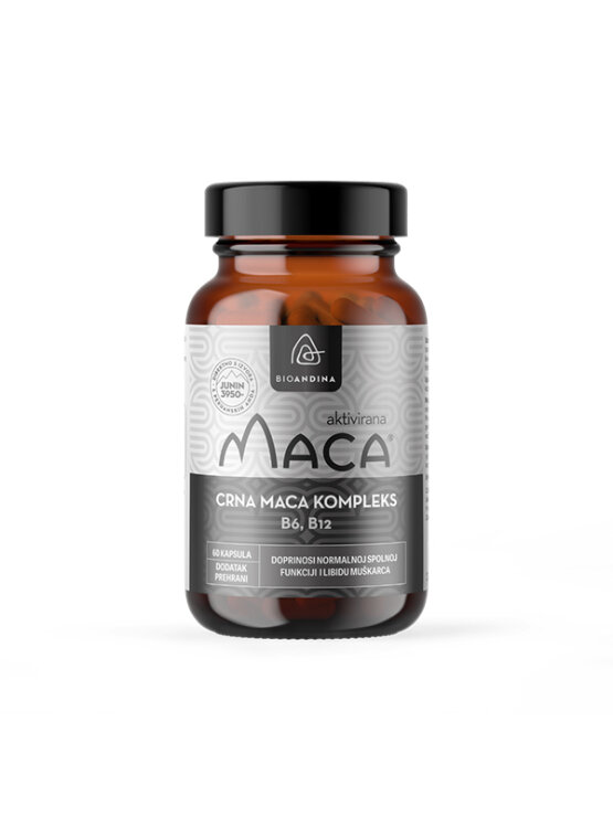 Bionadina black maca complex in a packgaing containing 60 capsules