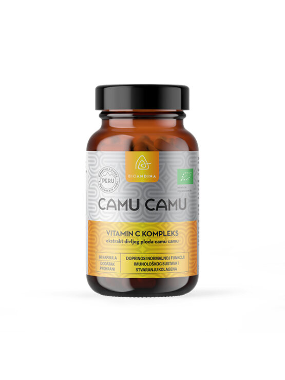 Bioandina Camu Camu complex capsules in a packaging containing 60 capsules