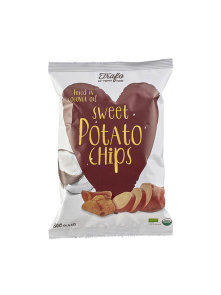 Trafo organic sweet potato chips in a packaging of 80g
