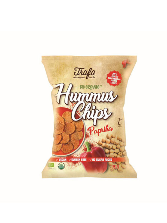 Trafo organic hummus chips with paprika in a bag of 75g