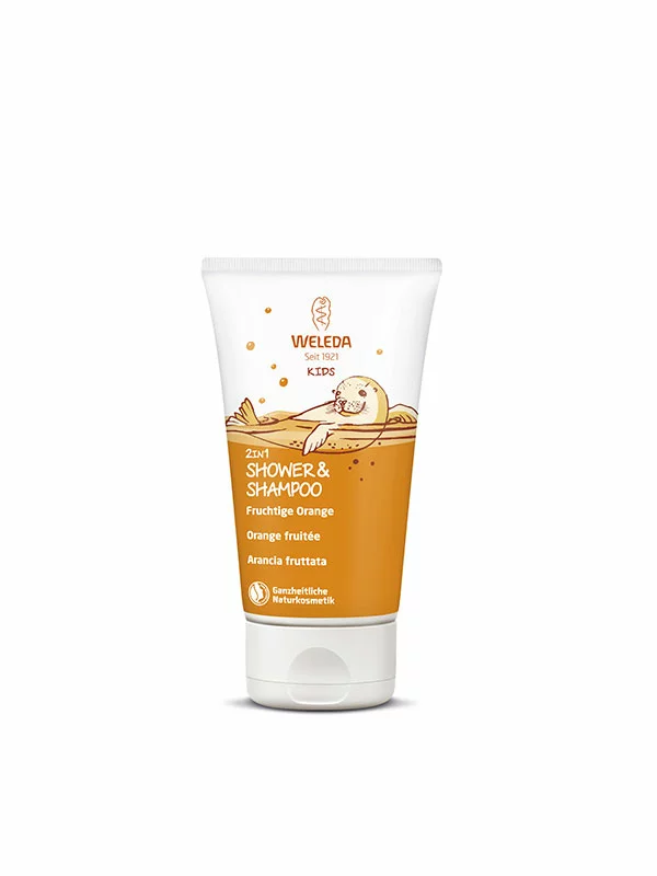 Weleda Kids 2 in 1 Shampoo & Body Wash - Orange in a packaging of 150ml
