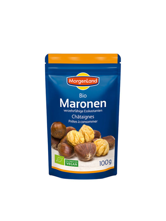 MorgenLand organic cooked and peeled chestnuts in a packaging of 100g