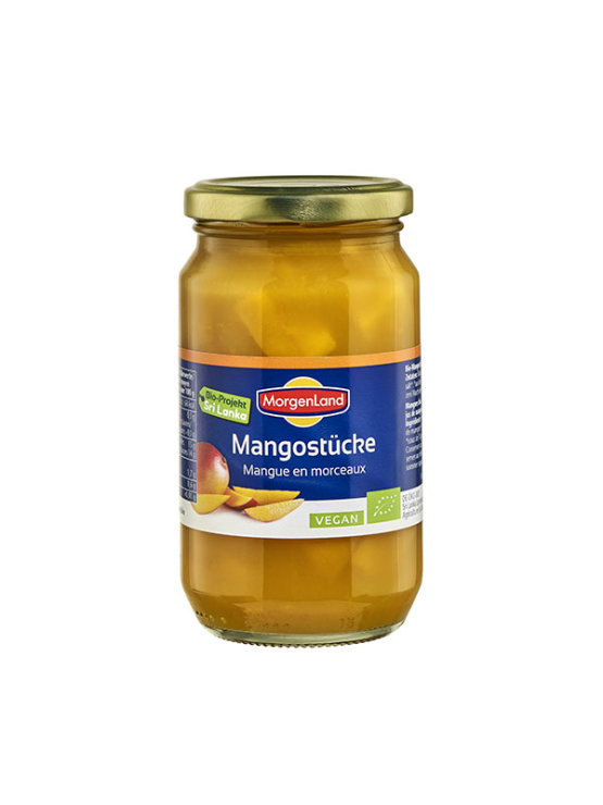 MorgenLand organic mango compote in a glass jar of 370g