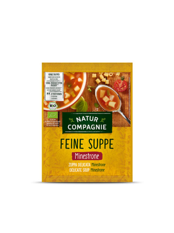 Natur Compagnie organic minestrone soup in brown packaging of 50g
