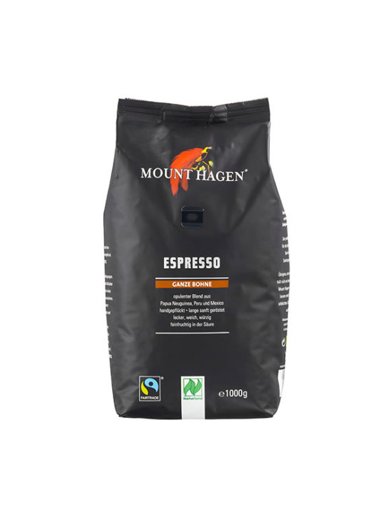 Mount Hagen organic espresso coffee beans in a bag of 1kg