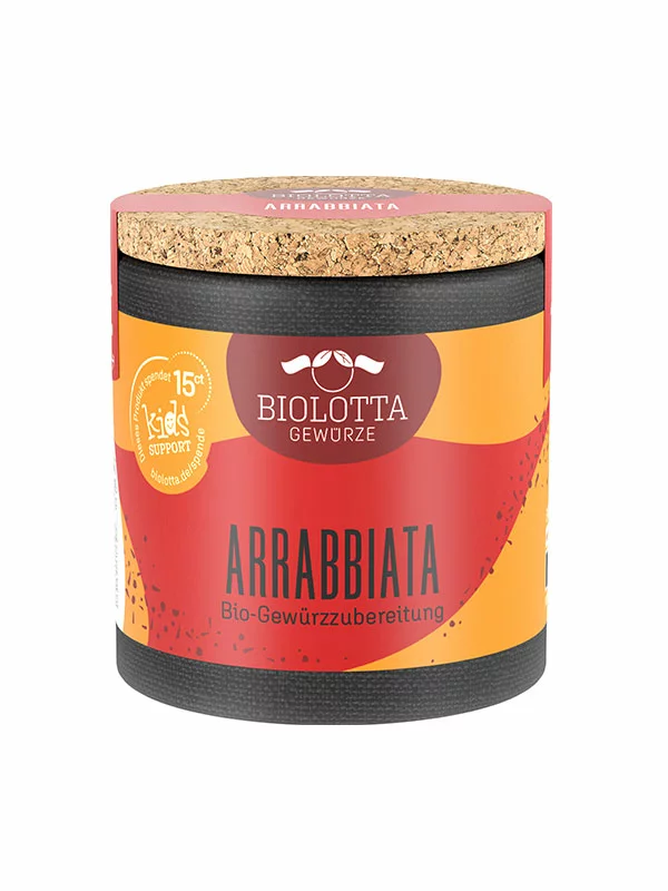 BioLotta organic Arrabiata seasoning mix in a packaging of 45g