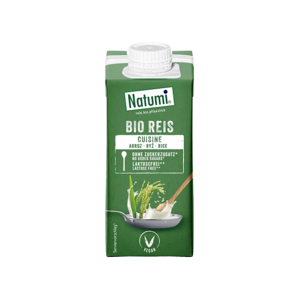 Natumi organic rice cream in a packaging of 200ml