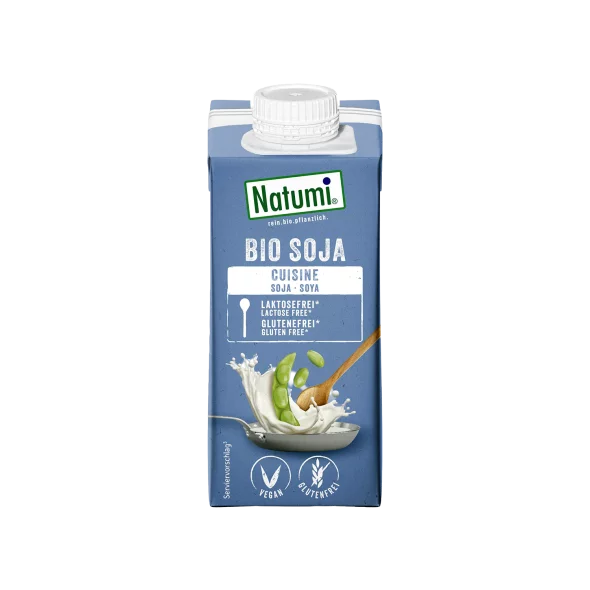 Natumi organic soy cooking cream in a tetrapak packaging of 200ml