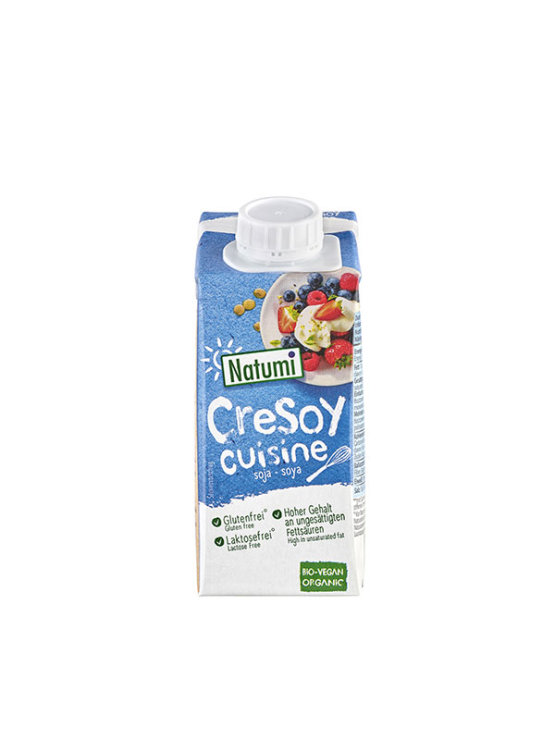 Natumi organic soy cooking cream in a tetrapak packaging of 200ml