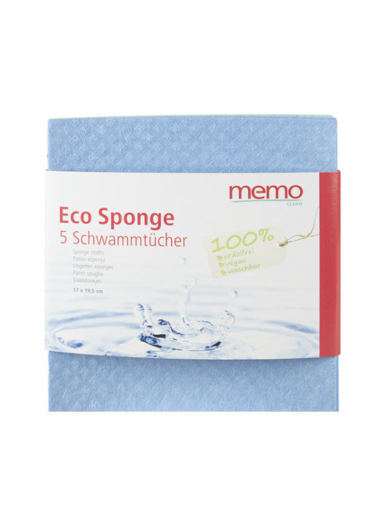 Memo eco sponge clothes in a packaging containing 5 all-purpose cloths