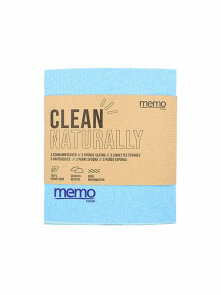 Memo eco sponge clothes in a packaging containing 5 all-purpose cloths