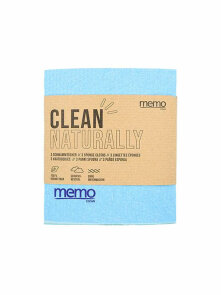 Memo eco sponge clothes in a packaging containing 3 all-purpose cloths