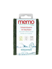 Memo anti-scratch scrub sponges in a packaging containing two sponges