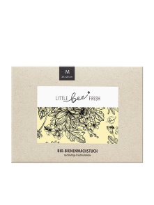 Little Bee Fresh beeswax wrap in a colourful packaging containing 25x25cm wrap