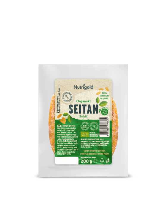 Nutrigold organic fresh seitan in a vacuumed packaging of 200g  pa