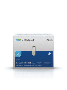 Almagea L-Carnitine Active+ in a packaging containing 50 capsules