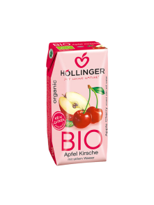 Hollinger organic apple & cherry juice in a practical to-go packaging of 200ml