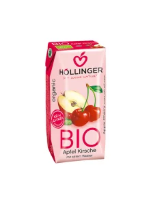 Hollinger organic apple & cherry juice in a practical to-go packaging of 200ml