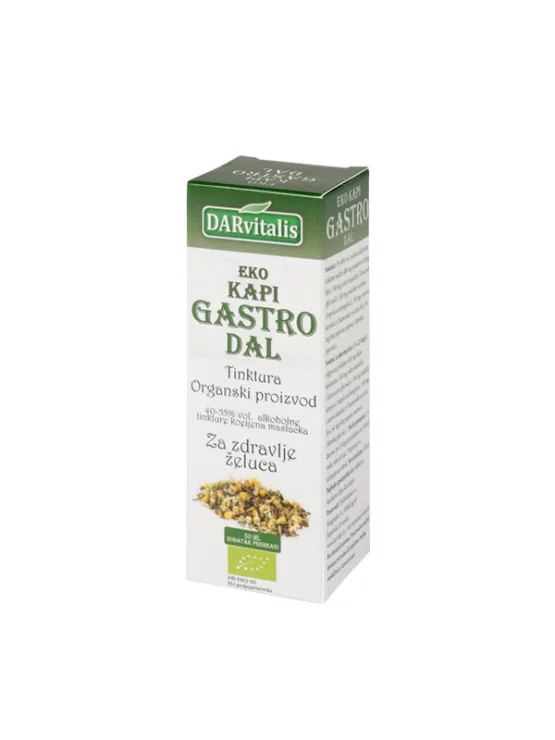 Darvitalis organic gastro dal tincture drops for stomach in a glass bottle of 50ml