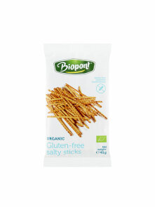 Biopont gluten free and organic salty sticks in a packaging of 45g