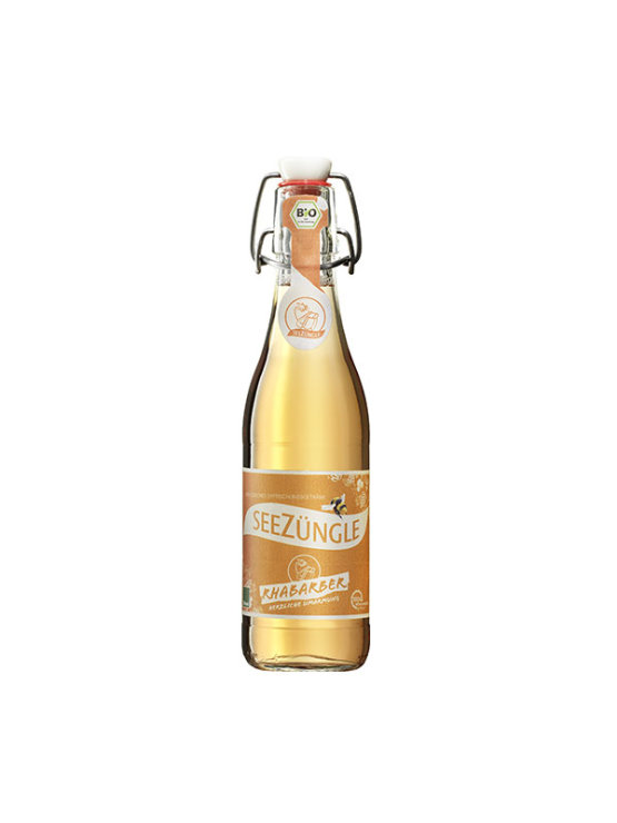 SeeZüngle organic rhubarb carbonated drink in a glass bottle of 0,33L