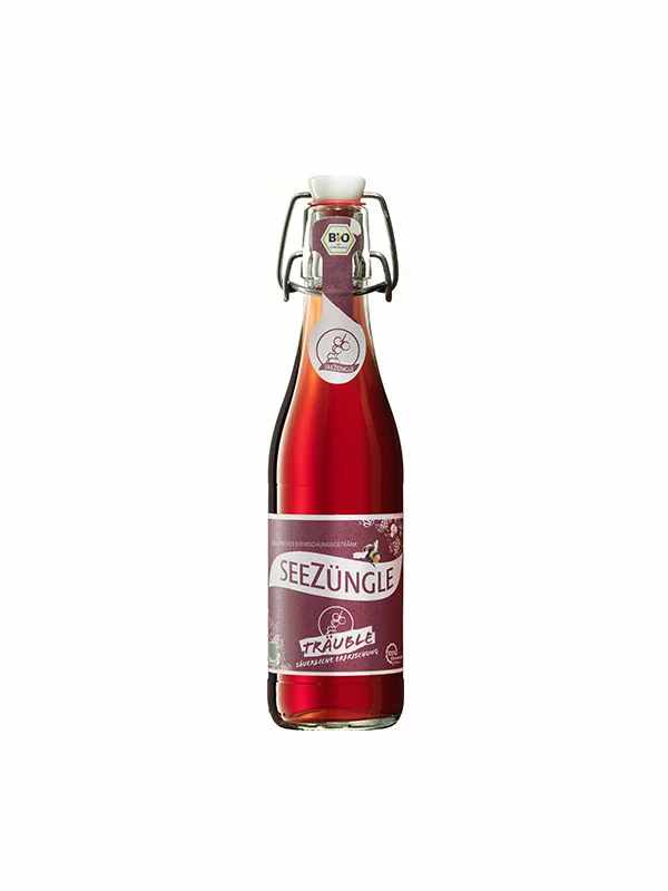 SeeZüngle organic carbonated blackcurrant drink in a glass bottle of 0.33l