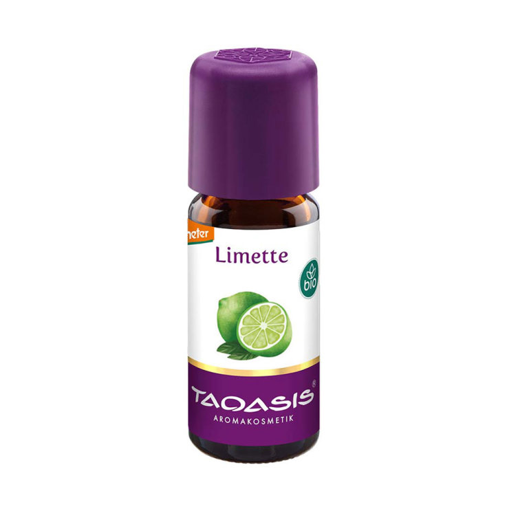 Taoasis organic lime essential oil in a glass bottle of 10ml