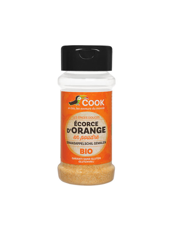 Cook organic orange peel powder in a transparent packaging of 32g
