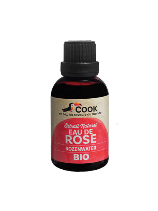 Cook organic rose water in a dark bottle of 50ml