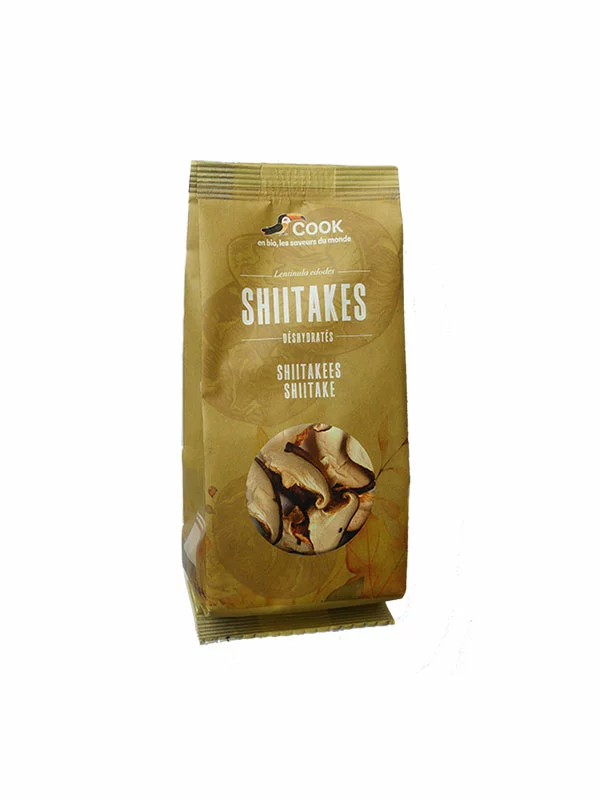 Cook organic dried shiitake mushrooms in a packaging of 20g