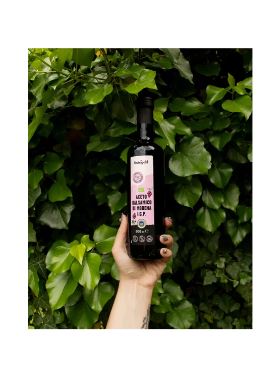 Nutrigold organic balsamic vinegar of Modena in a dark bottle of 500ml