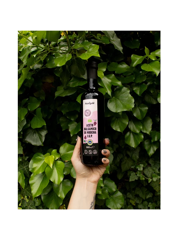 Nutrigold organic balsamic vinegar of Modena in a dark bottle of 500ml