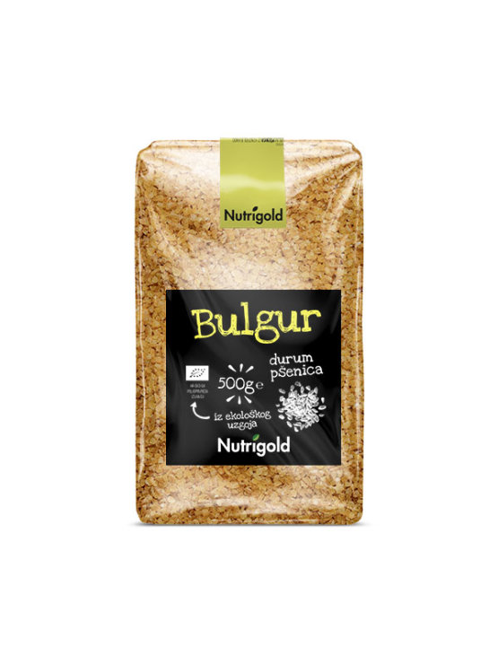 Nutrigold organic bulgur in a transparent packaging of 500g