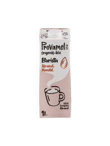 Provamel organic barista almond drink in a brown tetrapak packaging of 1000ml