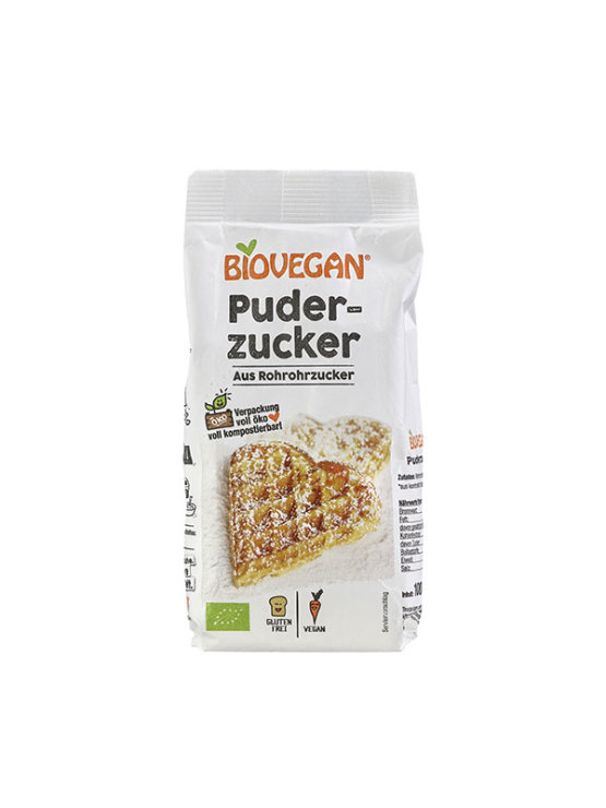 Biovegan organic and gluten free raw cane icing sugar in a packaging of 100g