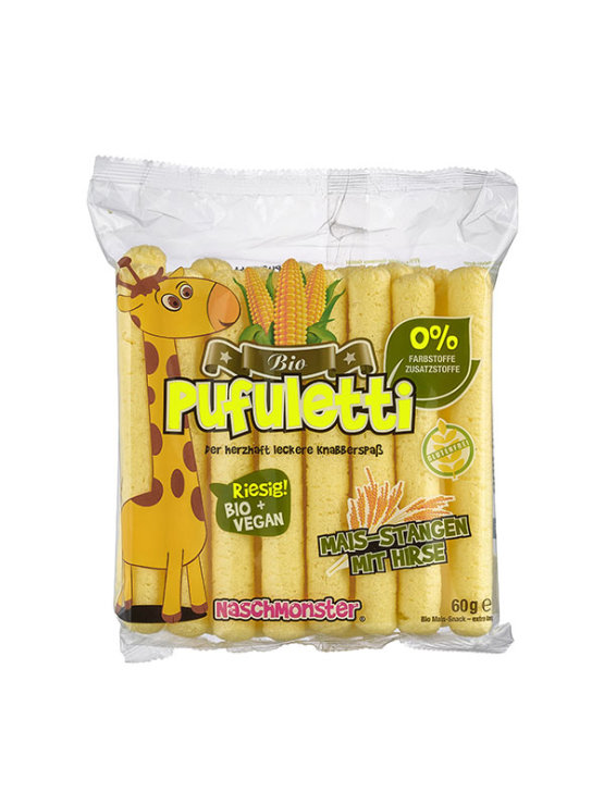 Organic Naschmonster Pufuletti in transparent packaging of 60g