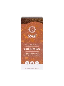Khadi golden brown natural hair colour - golden brown in a  cardboard packaging of 100g