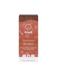 Khadi light brown natural hair colour in a cardboard packaging of 100g