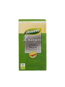 Dennree organic wheat lasagne sheets in a green cardboard packaging of 250g