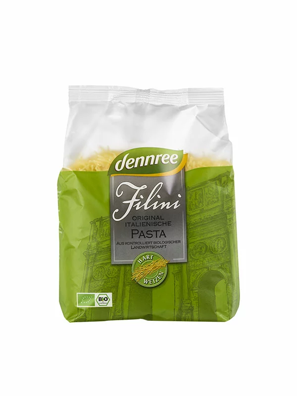 Dennree organic durum wheat soup noodles in a packaging of 500g