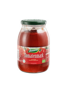 Dennree organic tomato paste in a glass jar of 1000g