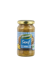 Dennree organic sweet mustard in a glass packaging of 200ml