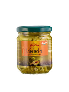 Gustoni organic grilled artichokes in a glass jar of 190g