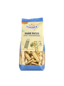 Pane Picco organic olive snack in a bag containing 150g