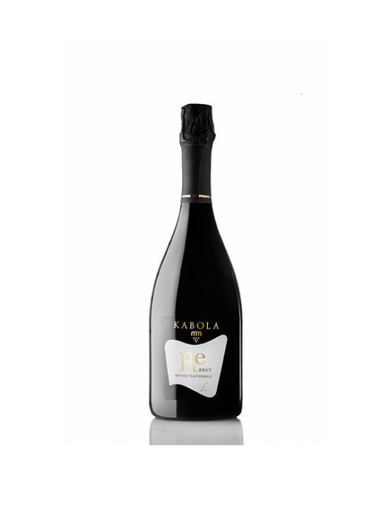 Kabola Re Brut sparkling wine in a dark bottle of 0,75l