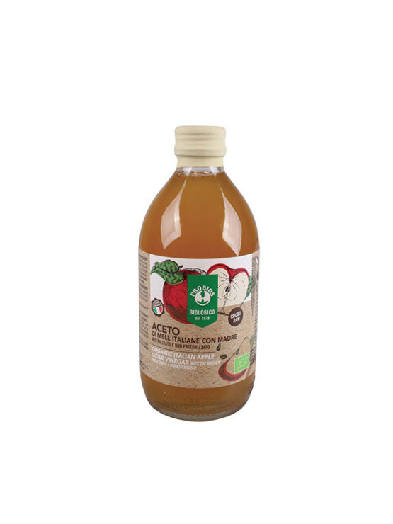Probios organic apple cider vinegar with ''mother'' in a glass bottle of 500ml