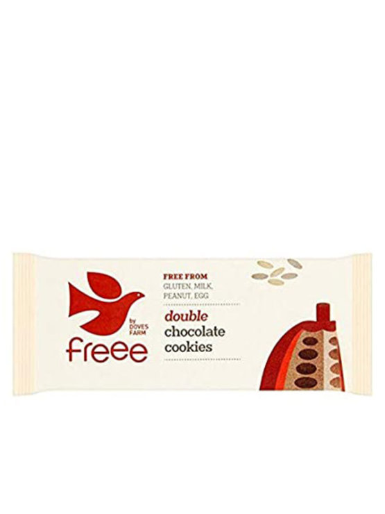 Freee gluten free and organic double chocolate cookies in a packaging of 180g