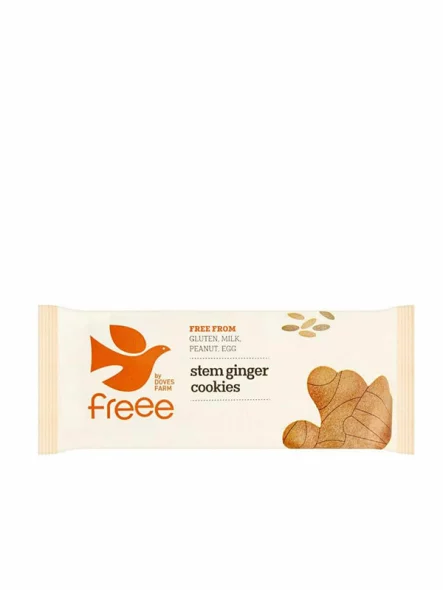 Freee organic and gluten free ginger cookies in a packaging of 150g